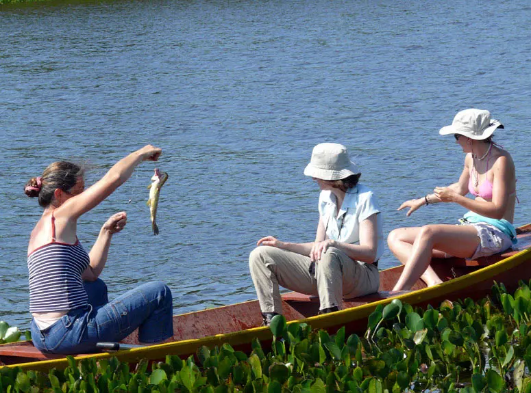 Successful piranha fishing 